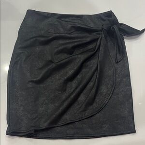 Grace & Lace Black Textured Mini Skirt